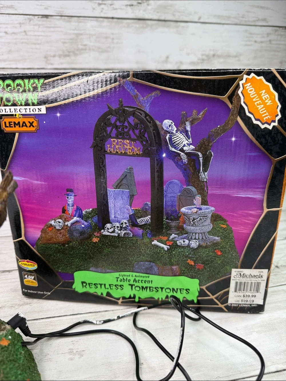 Lemax Spooky Town “Restless Tombstones” 74605 Halloween Animated Retired 2007